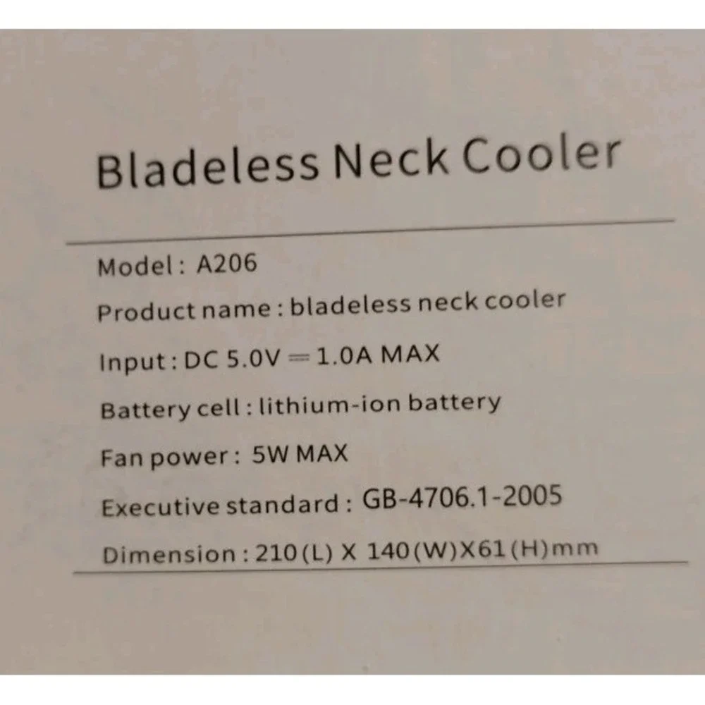 NEW‎ Bladeless Neck Cooler Personal Fan Open Box Never Used